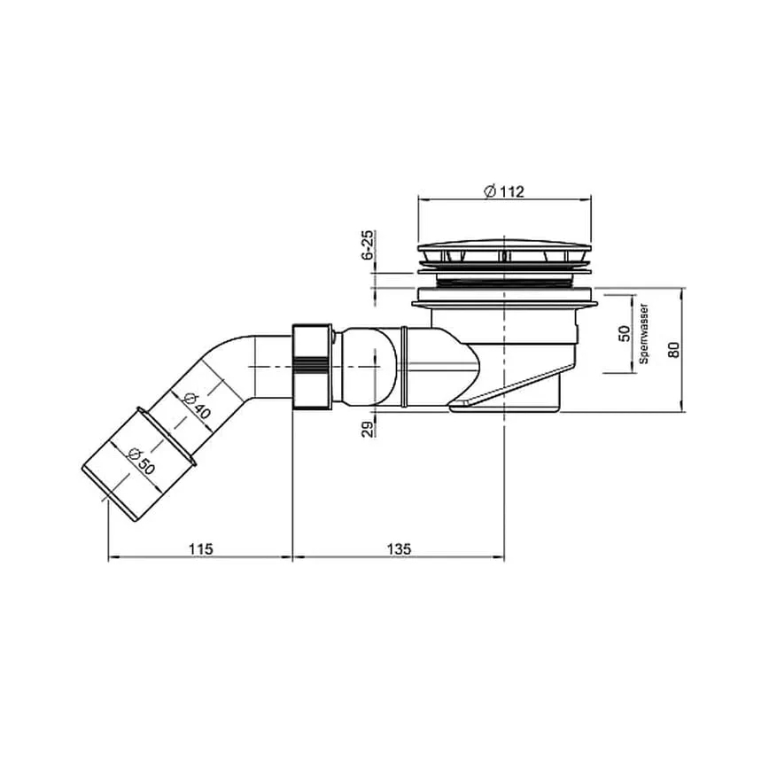 LAUFEN H2951270000001 - Sifons dušas paliktnim SOLUTIONS, plastmasa/balts