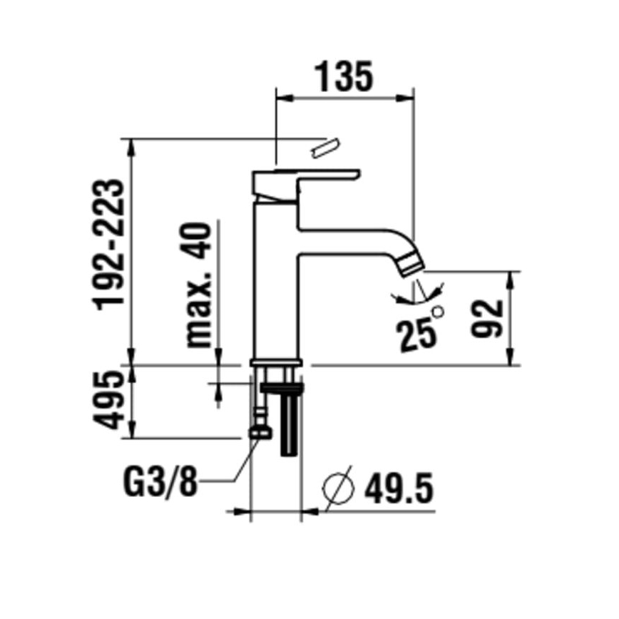 LAUFEN H3110810041201 - Izlietnes krāns LUA 19,2 cm spīdīgi hromēts