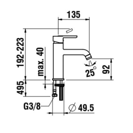 LAUFEN H3110810811201 - Izlietnes jaucējkrāns LUA 19,2 cm matēti titāna melns
