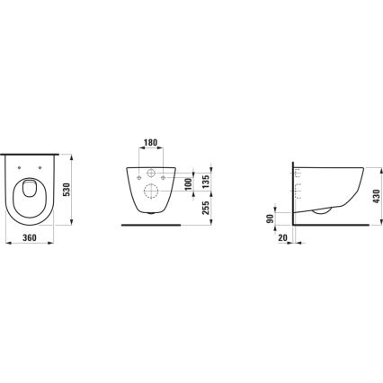 LAUFEN H8209560000001 - Pie sienas stiprināms tualetes pods PRO keramika/balta