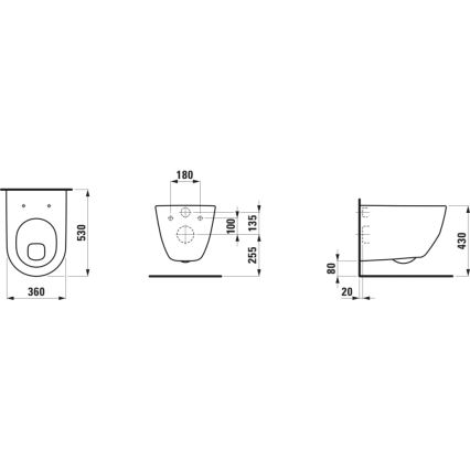LAUFEN H8209590000001 - Pakarināmais WC PRO keramika/balta