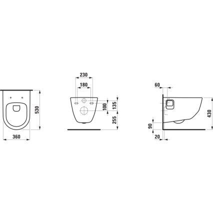 LAUFEN H8209640000001 - Karājamais WC PRO keramika/balts