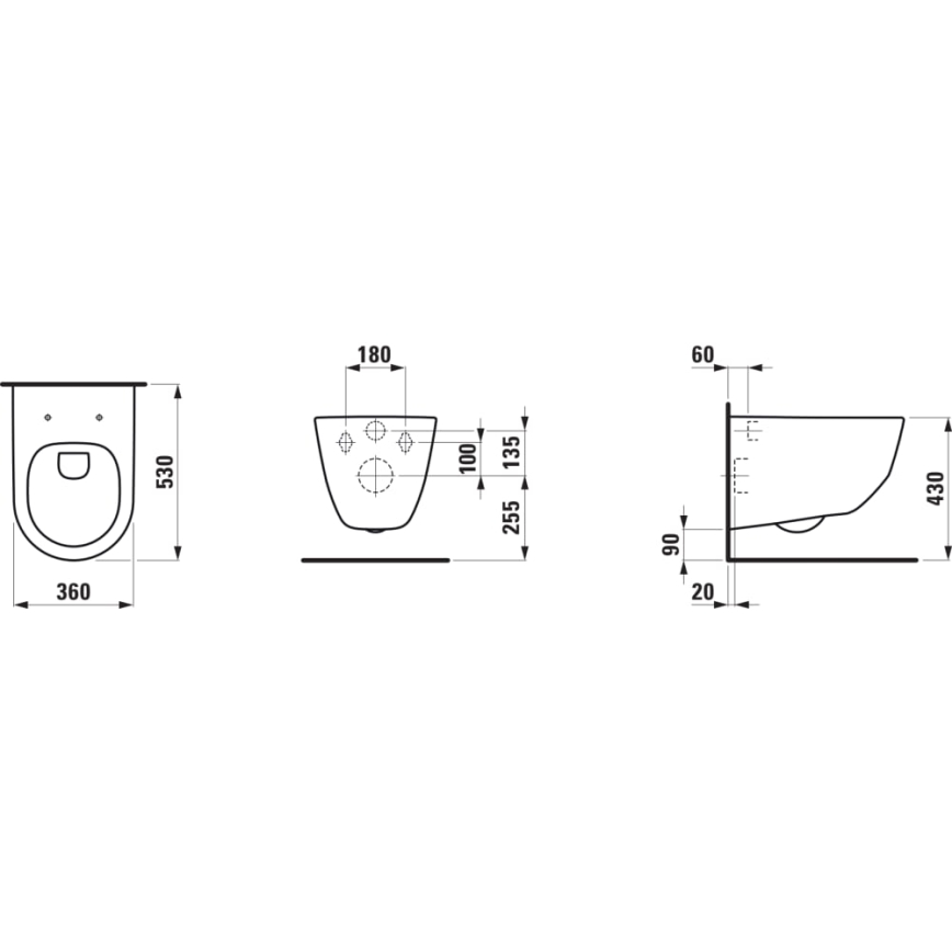 LAUFEN H8209660000001 - Pie sienas stiprināms tualetes pods PRO keramika/balta