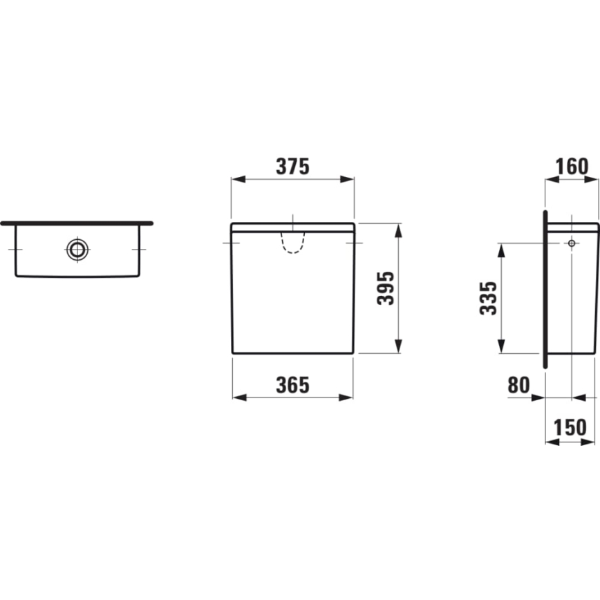 LAUFEN H8299520009721 - Skalošanas tvertne PRO, sānu pieslēgums, keramiska/balta