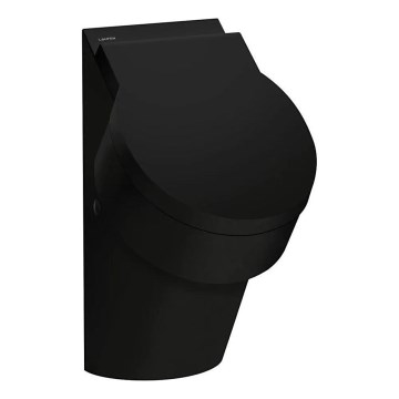LAUFEN H8402810200001 - Pisuārs ar atverēm VAL vāka stiprināšanai, aizmugurējs ūdens pieslēgums, aizmugurējs kanalizācijas izvads, keramika/spīdīgi melns