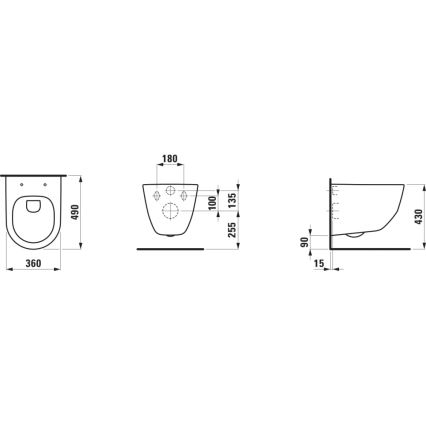 LAUFEN H8669550000001 - Sienas stiprināms WC PRO keramika/balts + SoftClose PRO tualetes sēdeklis duroplasts/balts