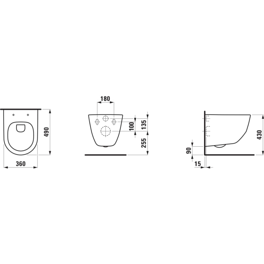 LAUFEN H8669550000001 - Sienas stiprināms WC PRO keramika/balts + SoftClose PRO tualetes sēdeklis duroplasts/balts