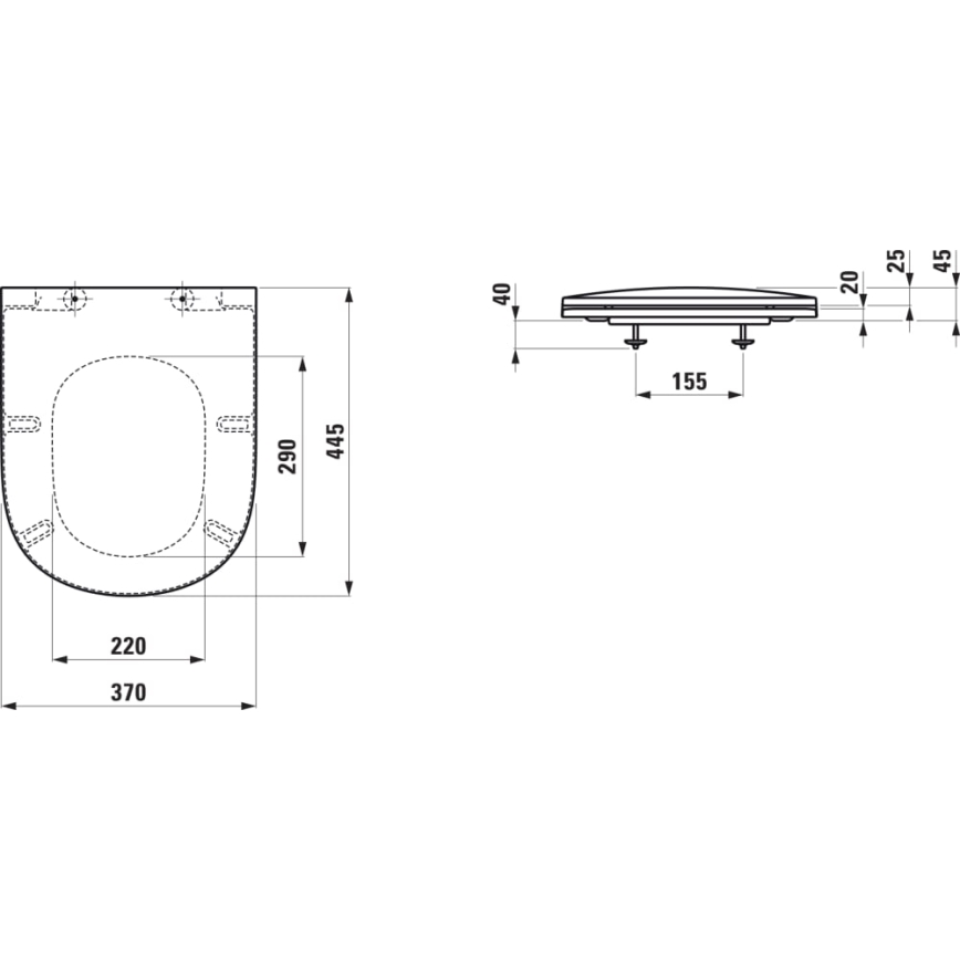 LAUFEN H8910830000001 - Tualetes poda vāks SoftClose LUA duroplast/balta