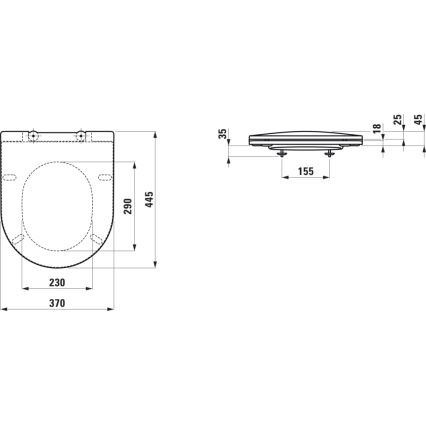LAUFEN H8989660000001 - Tualetes poda vāks SoftClose PRO duroplast/balta