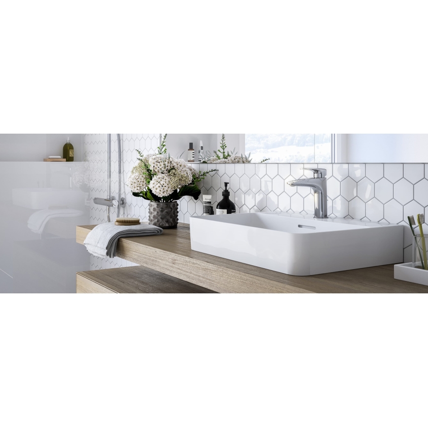 LAUFEN HF500701100000 - Izlietnes krāns + noteka ar pārplūdi LAURIN 16,2 cm spīdīgi hromēts