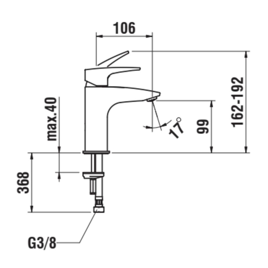 LAUFEN HF500702428000 - Izlietnes krāns LAURIN 16,2 cm titāna matēts melna