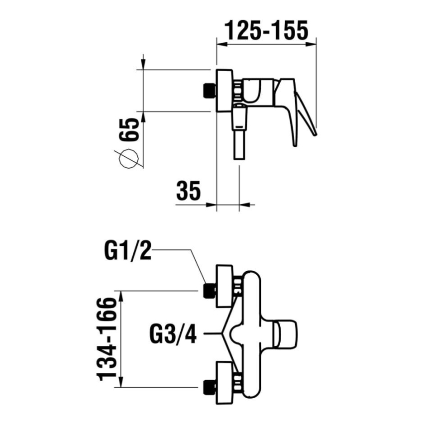 LAUFEN HF500750100600 - Dušas komplekts ar krānu LAURIN spīdīgi hromēts