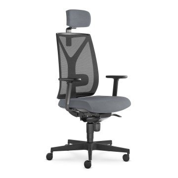 LD Seating - Biroja krēsls ar galvas balstu LEAF pelēks