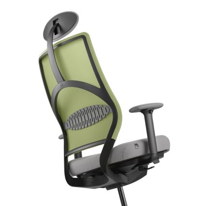 LD Seating - Biroja krēsls ar galvas balstu ARCUS pelēka/zaļa