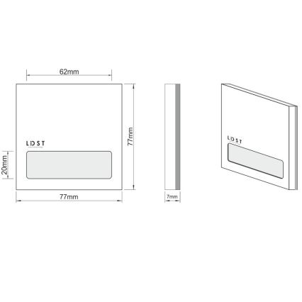 LDST AL-01-B-BZ5 - LED kāpņutelpas gaismeklis ALEX 5xLED/1.2W/230V balts 6500K