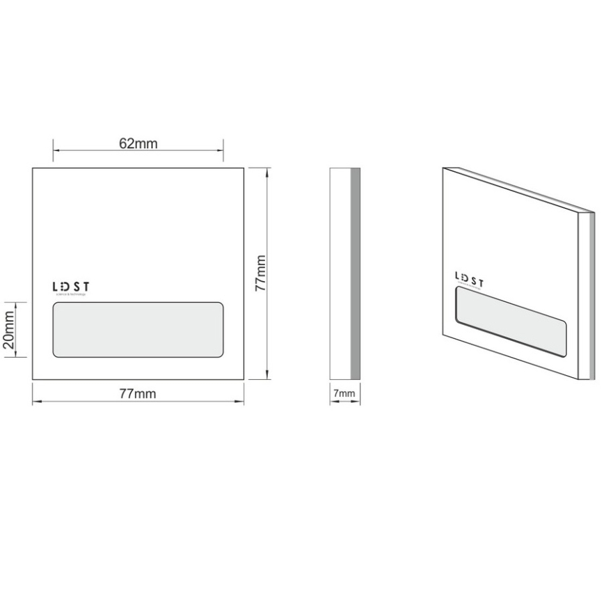 LDST AL-01-B-BZ5 - LED kāpņutelpas gaismeklis ALEX 5xLED/1.2W/230V balts 6500K