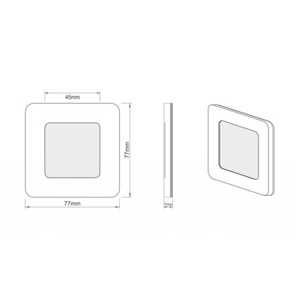 LDST DI-01-B-BZ12 - LED kāpņu gaismeklis DIANA LED/1,2W/230V balta 6500K