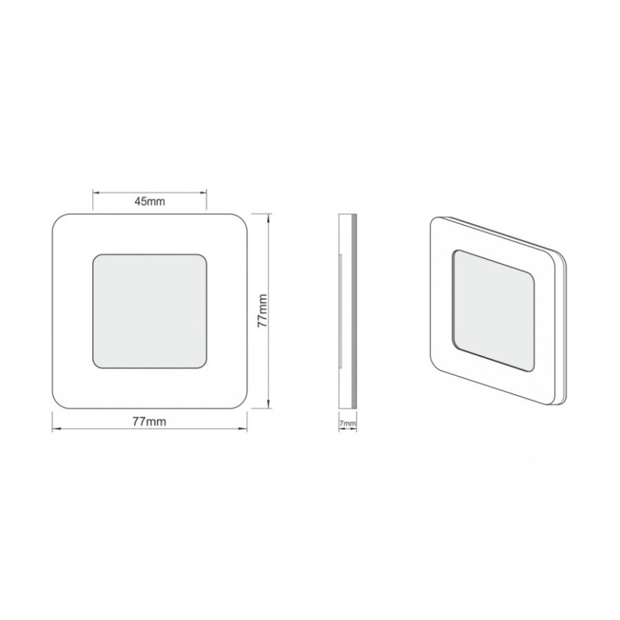 LDST DI-01-B-BZ12 - LED kāpņu gaismeklis DIANA LED/1,2W/230V balta 6500K