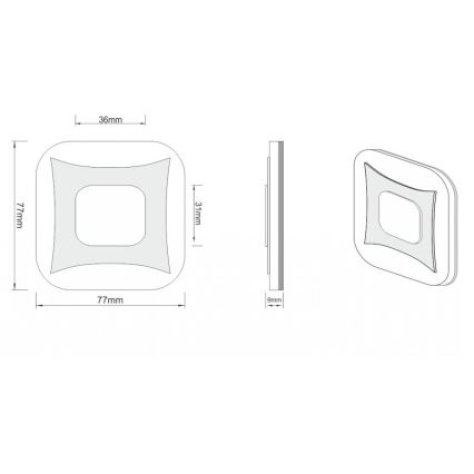 LDST SK-01-B-BC8 - LED kāpņu telpas gaismeklis SHOCK 8xLED/1,2W/230V balts 3500K