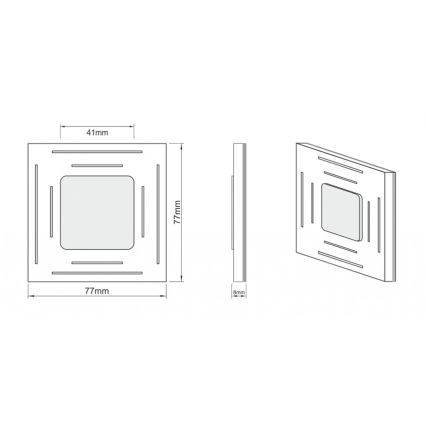 LDST SP-01-SS-BC8 - Kāpņu telpas gaismeklis SPACE 8xLED/1,2W/230V