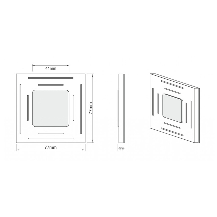 LDST SP-01-SS-BC8 - Kāpņu telpas gaismeklis SPACE 8xLED/1,2W/230V