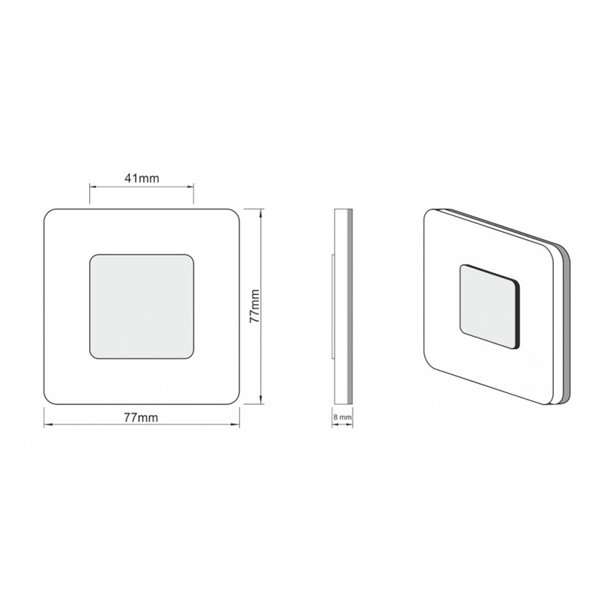 LDST SW-01-B-BC8 - Kāpņu telpas gaismeklis SWIFT 8xLED/1,2W/230V