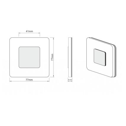 LDST SW-01-B-BZ8 - LED kāpņu telpas gaismeklis SWIFT 8xLED1,2W/230V balts 6500K