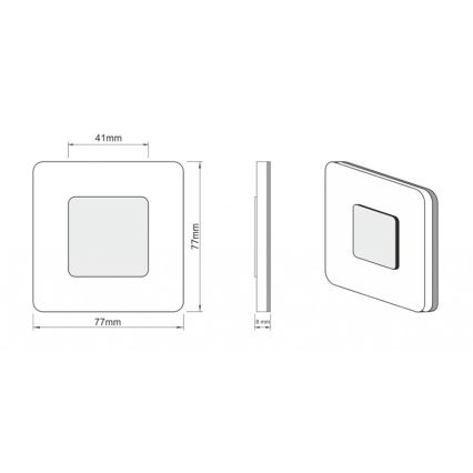 LDST SW-01-CB-BC8 - Kāpņu telpas gaismeklis SWIFT 8xLED/1,2W/230V