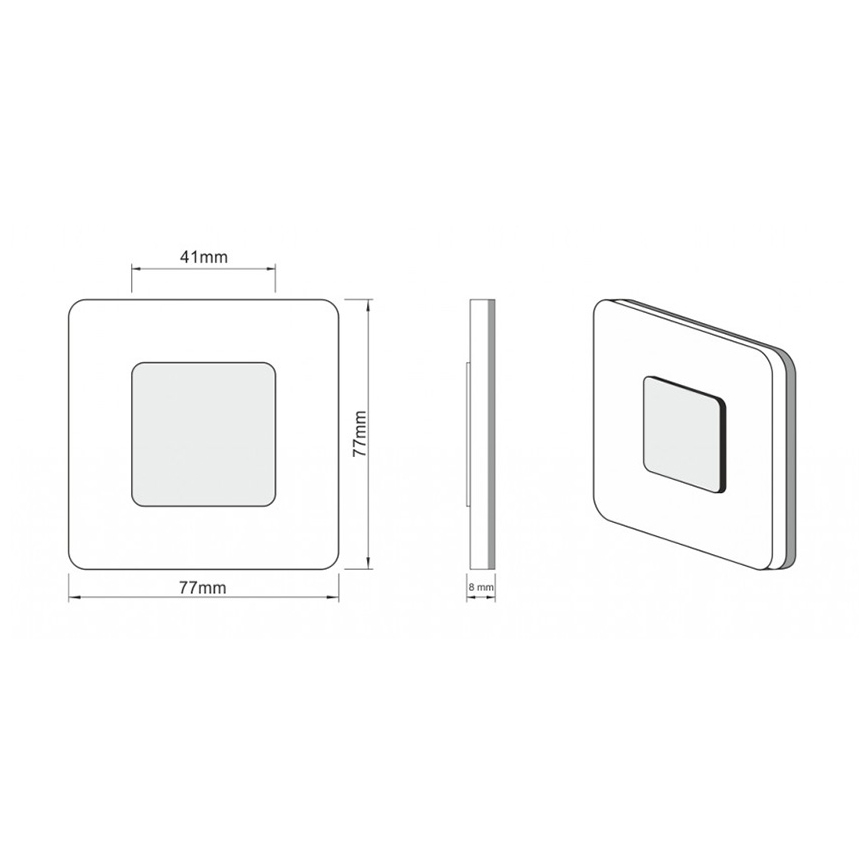 LDST SW-01-CB-BC8 - Kāpņu telpas gaismeklis SWIFT 8xLED/1,2W/230V