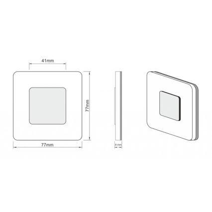 LDST SW-01-SS-BC8 - Kāpņu telpas gaismeklis SWIFT 8xLED/1,2W/230V