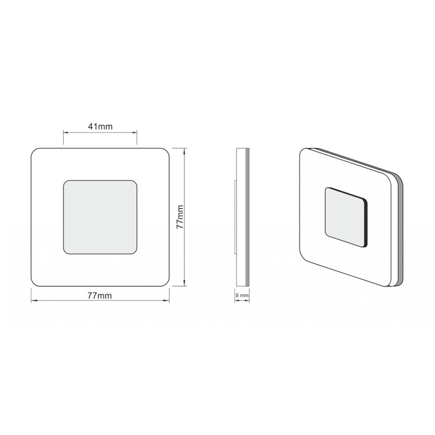 LDST SW-01-SS-BC8 - Kāpņu telpas gaismeklis SWIFT 8xLED/1,2W/230V