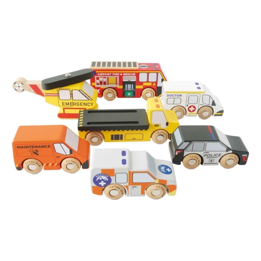 Le Toy Van - Glābšanas automašīnu komplekts ar helikopteru