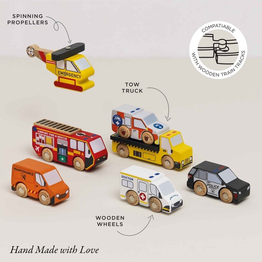 Le Toy Van - Glābšanas automašīnu komplekts ar helikopteru