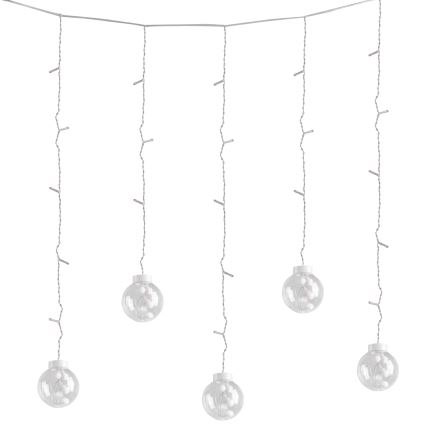 LED aizkars WISH BALLS, 108 LED, 8 režīmi, 4,5 m, silti balta