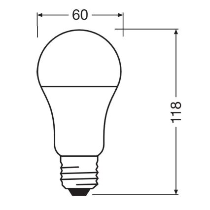 LED Antibakteriāla spuldze A100 E27/13W/230V 2700K - Osram