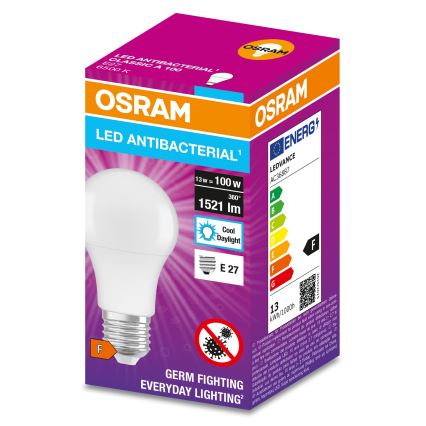 LED Antibakteriāla spuldze A100 E27/13W/230V 6500K - Osram