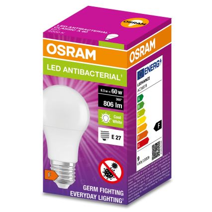 LED Antibakteriāla spuldze A60 E27/8,5W/230V 4000K - Osram