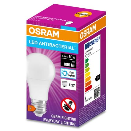 LED Antibakteriāla spuldze A60 E27/8,5W/230V 6500K - Osram