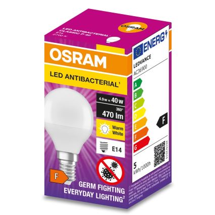 LED Antibakteriāla spuldze P40 E14/4,9W/230V 2700K - Osram