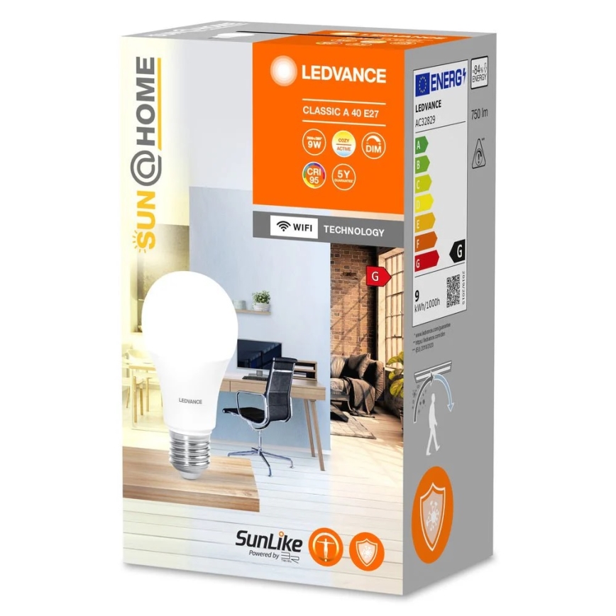 LED Aptumšojama antibakteriāla spuldze A40 E27/9W/230V Wi-Fi - Ledvance