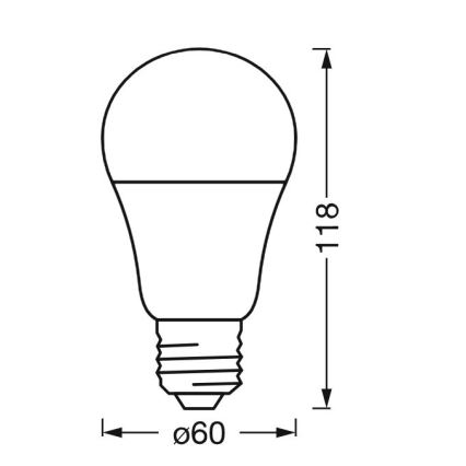 LED Aptumšojama antibakteriāla spuldze A40 E27/9W/230V Wi-Fi - Ledvance