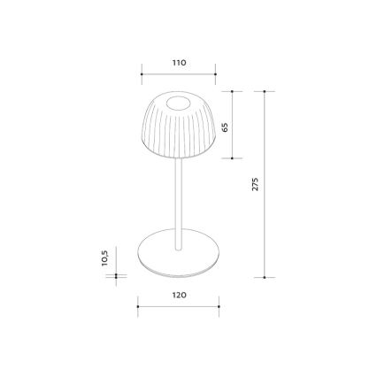LED Aptumšojama āra uzlādējama galda lampa VIVIEN LED/3W/5V 2700K 1600 mAh IP54 melna