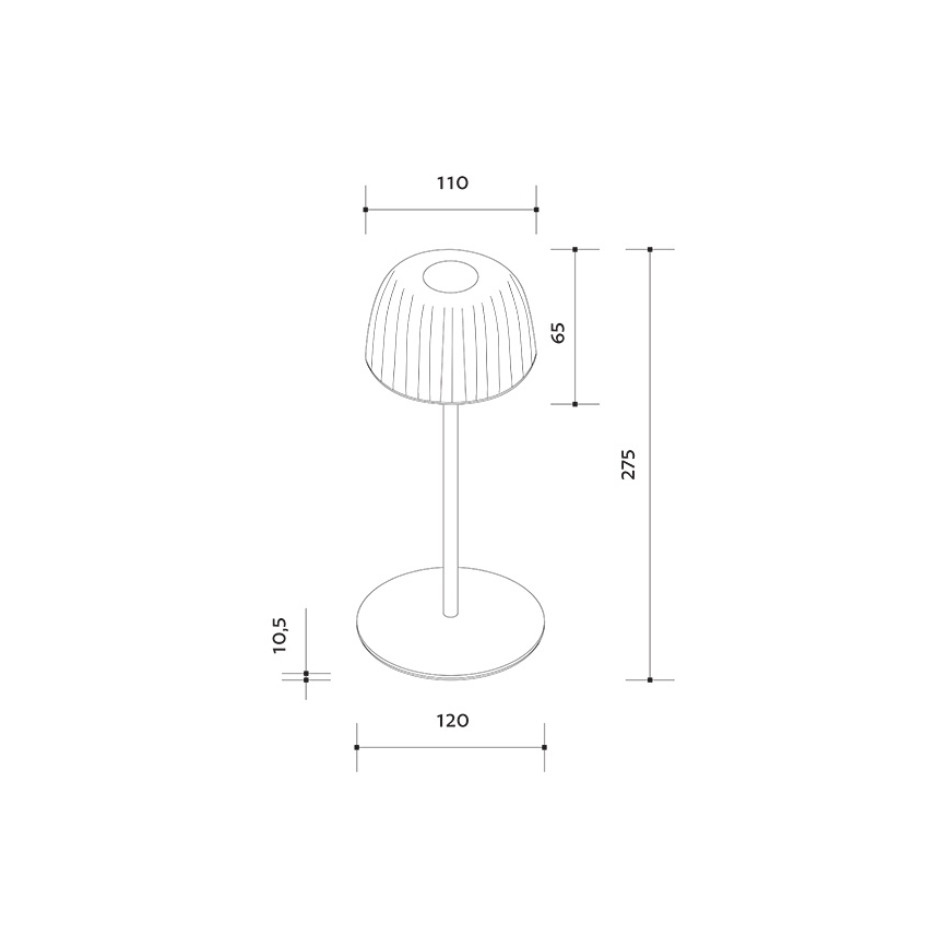LED Aptumšojama āra uzlādējama galda lampa VIVIEN LED/3W/5V 2700K 1600 mAh IP54 melna