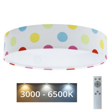 LED Aptumšojama bērnu griestu lampa SMART GALAXY KIDS LED/24W/230V 3000-6500K punkti, daudzkrāsaina + tālvadības pults