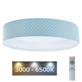 LED Aptumšojama bērnu griestu lampa SMART GALAXY KIDS LED/24W/230V 3000-6500K punkti, tirkīza/balta + tālvadības pults