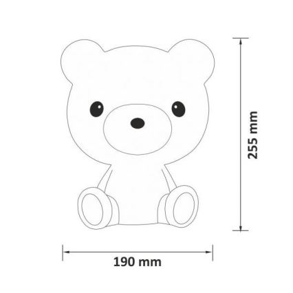 LED Aptumšojama bērnu nakts lampa 2,5W/230V teddy lācītis balts