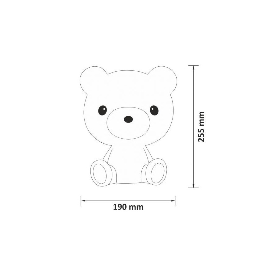 LED Aptumšojama bērnu nakts lampa 2,5W/230V teddy lācītis balts