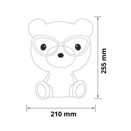 LED Aptumšojama bērnu nakts lampa LED/2,5W lācis, zils