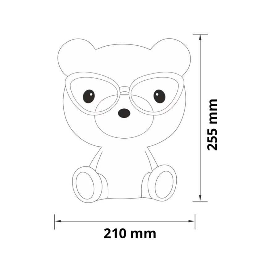 LED Aptumšojama bērnu nakts lampa LED/2,5W lācis, zils