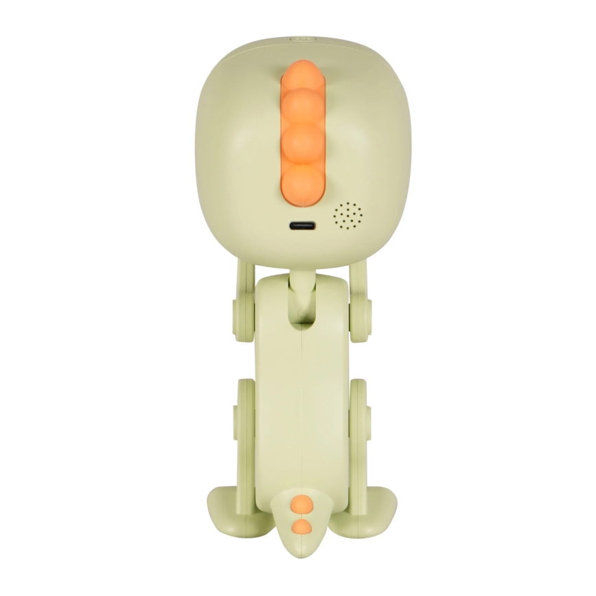 LED RGBW Aptumšojama bērnu nakts lampiņa ar modinātāju ROBOT LED/1W/5V 1200 mAh